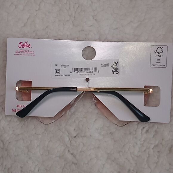 Justice Girls kids Frameless Heart Shaped Sunglasses - Picture 2 of 2